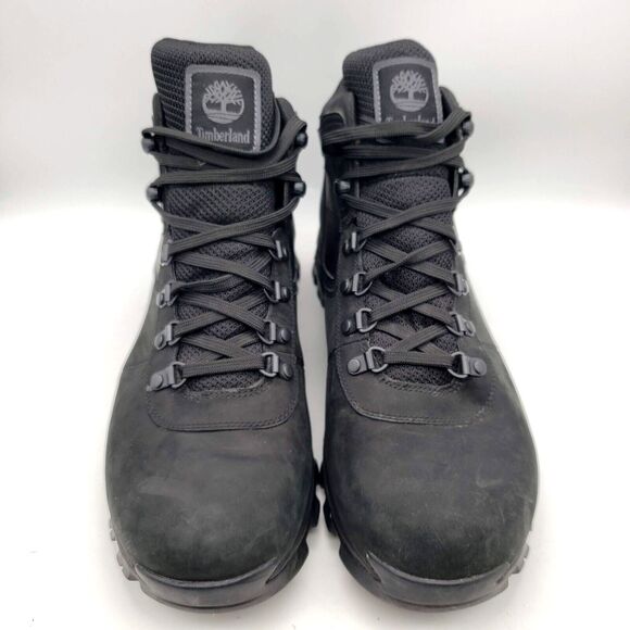 TIMBERLAND Mt Maddsen Hiking Boots Men's Size 13 Mid Waterproof Work Black 2731R - Picture 4 of 10